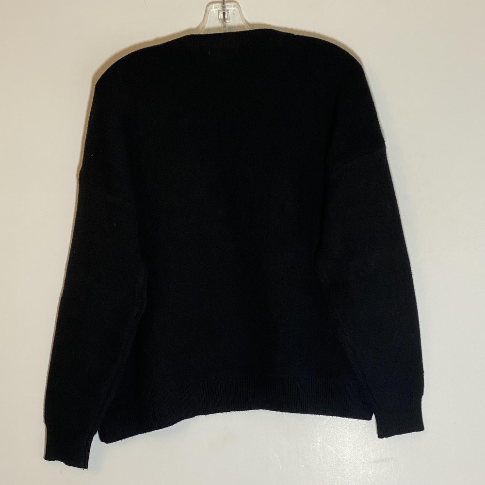 Maintstrip Sweater Womens 1XL Black Merry Christmas Ugly Shiney Pullover Garland - Picture 12 of 15